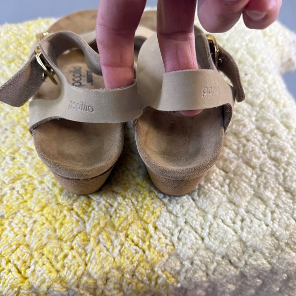 Papillio by Birkenstock Wedge Sandals Beige Buckle Cork Comfort Size 8.5 new wow - Picture 14 of 15